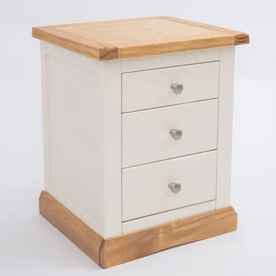The Range Trevi 3 Drawer Bedside Cabinet - White / Chrome
