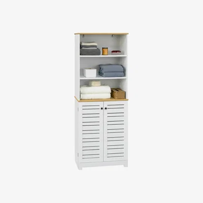 The Range SoBuy Tall Cupboard Bathroom Storage Cabinet - White