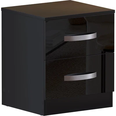The Range Hulio 2 Drawer Bedside Cabinet - Black