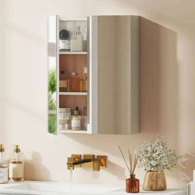 The Range Wall Mount Mirror Cabinet - White / 15cm