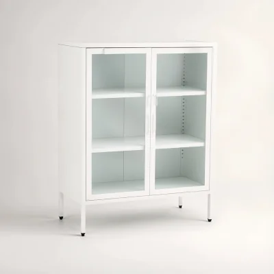 The Range Acier Two Door White Metal Cabinet