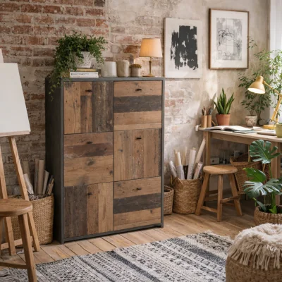 The Range Willowmere 6 Door Tall Storage Cabinet - Grey