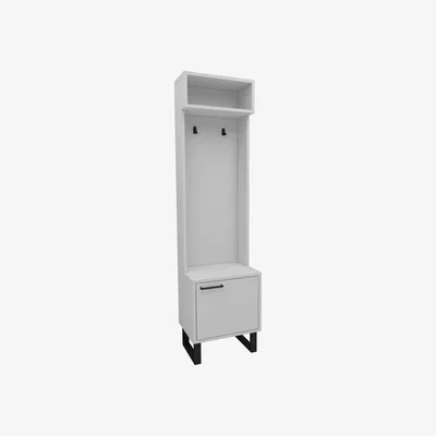 The Range Zosime Hallway Coat Rack with Cabinet - White