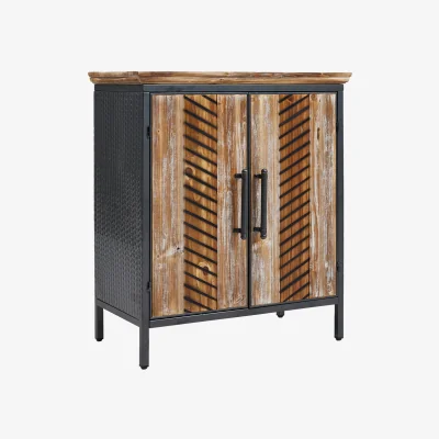 The Range Lifeideas Industrial Storage Cabinet with 2 Shelves - Brown