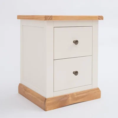 The Range Trevi 2 Drawer Bedside Cabinet - White / Brass