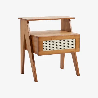 The Range Wooden Nightstand Storage Cabinet with Shelf - Brown