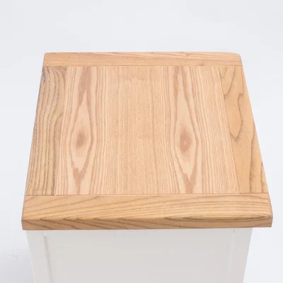 The Range Cosenza 3 Drawer Bedside Cabinet - White / Brass Cup