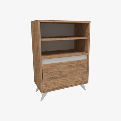 The Range Pavlos Shoe Storage Shelf with Cabinet - Atlantic Pine - White