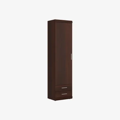 The Range Imperial Tall 1 Door 2 Drawer Narrow Cabinet in Dark Mahogany Melamine - Dark Mahogany