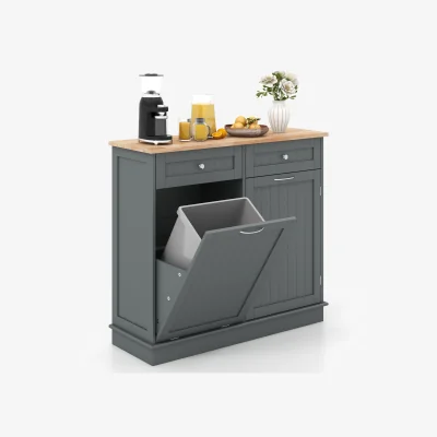 The Range Kitchen Trash Can Cabinet - Grey