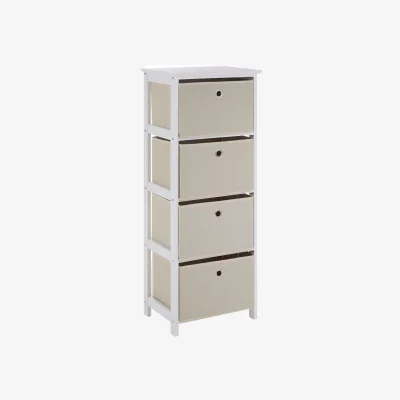The Range Lindo 4 Natural Fabric Drawers Cabinet - Natural
