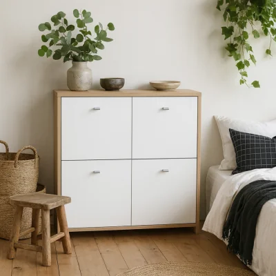 The Range Willowmere 4 Door Chest Cabinet Natural - White
