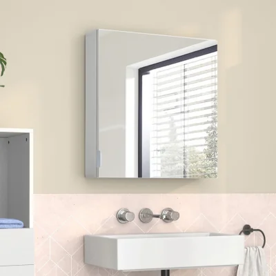 The Range Atlas Hang Cabinet with 1 Mirror Door - White