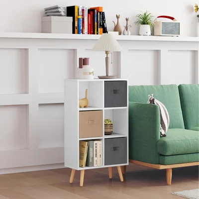 The Range HOMCOM Freestanding Cube Storage Cabinet Unit - White / 6