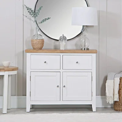The Range Easton Fully Assembled Oak Sideboard Cabinet - White & Oak