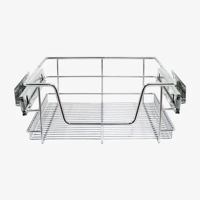 The Range 4 x KuKoo Kitchen Pull Out Storage Baskets  400mm Wide Cabinet F1 - Silver