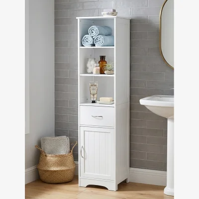 The Range Portland White Wood Floorstanding Cabinet With Shelves - White