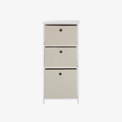 The Range Lindo 3 Natural Fabric Drawers Cabinet - Natural