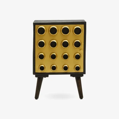 The Range Arti Mango Wood One Door Cabinet - Gold