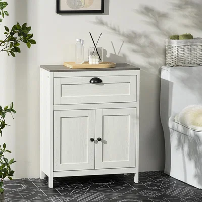The Range Bathroom Floor Cabinet, Freestanding Storage Cupboard - White