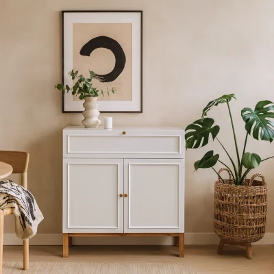 The Range Sofia Console Cabinet Light and 2 Doors 1 Drawer - Grey