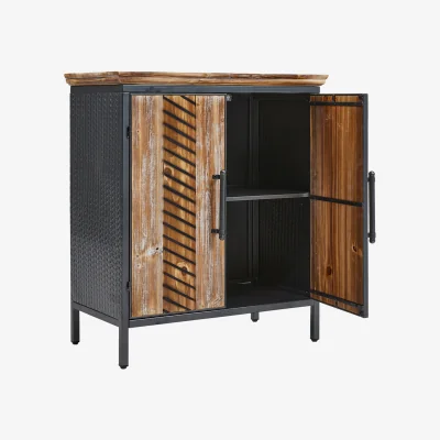 The Range Classic Wooden Cabinet with Metal Frame - Brown