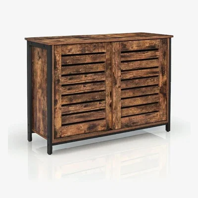 The Range Industrial Cabinet with Sliding Doors - Brown