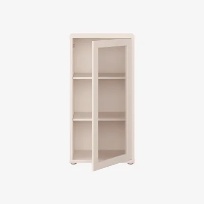 The Range Alice Springs Low Glass Fronted Cabinet with Push-Open Door in Sand - Sand