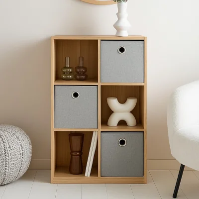 The Range 6 Cube 3 Basket Unit - Oak