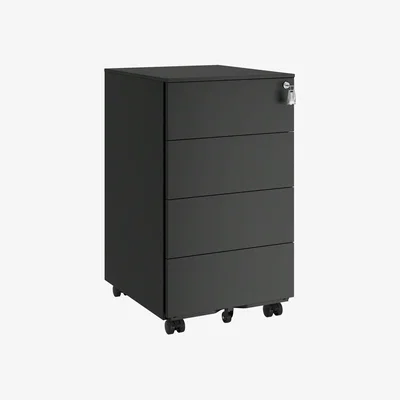 The Range SONGMICS Lockable 4-Drawer Mobile File Cabinet - Black