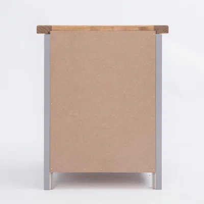 The Range Biccari 3 Drawer Bedside Cabinet - Grey / Brass Knob