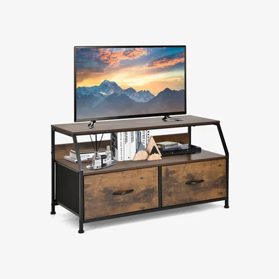 The Range Costway Industrial Floor Storage Cabinet-Rustic Brown - Brown