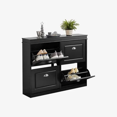 The Range SoBuy 4 Drawers Shoe Cabinet Organiser - Black