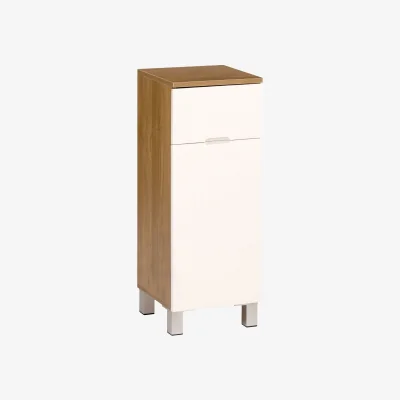 The Range Vida Oak Effect 1 Drawer 1 Door Standing Cabinet - White