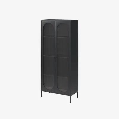 The Range Mr Kate  Accent Cabinet 2Door Fluted Glass - Black