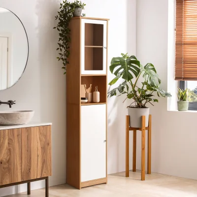 The Range Vida 2 Door Oak Effect Floor Standing Cabinet - White