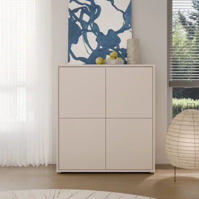 The Range Furniture To Go Alice Springs 4 Door Storage Cabinet with Push-Open Doors in Sand - Sand