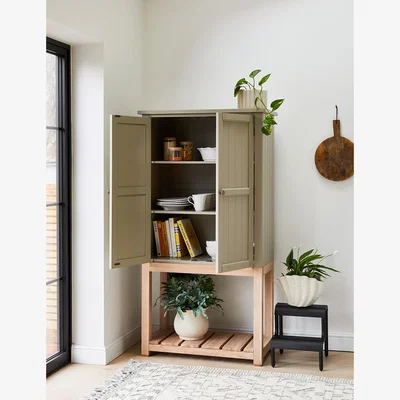 Rose & Grey French Grey Wooden Kitchen Pantry Cabinet