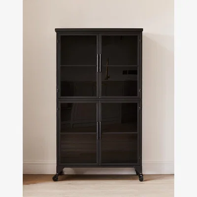 Rose & Grey Nikko Large Black Wooden Cabinet