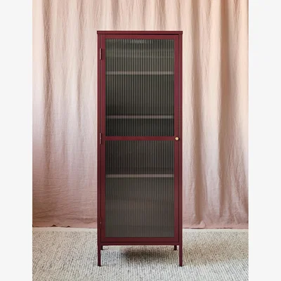 Rose & Grey Reed Slender Cabinet in Maroon