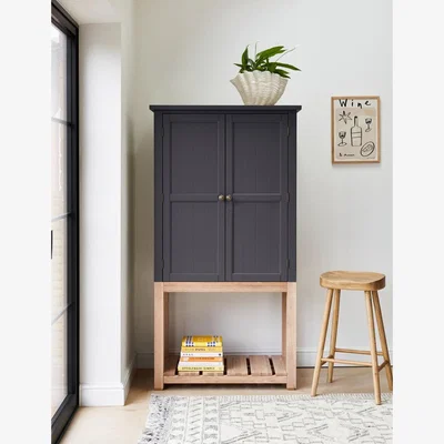 Rose & Grey Charcoal Wooden Kitchen Pantry Cabinet