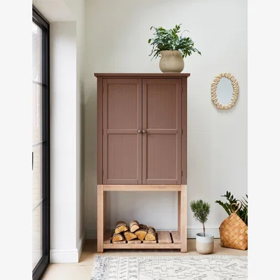 Rose & Grey Dusky Pink Wooden Kitchen Pantry Cabinet