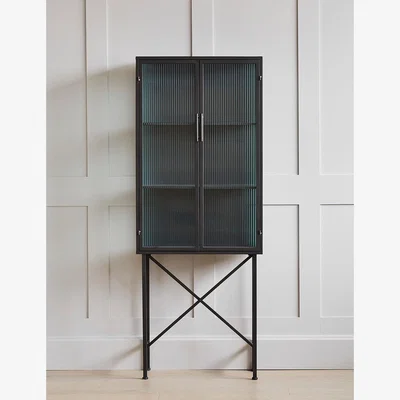 Rose & Grey Kyoto Glass & Metal Cabinet