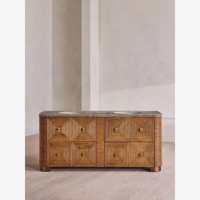 Soho Home Kingsley Double Vanity Unit, Grey Emperador Marble