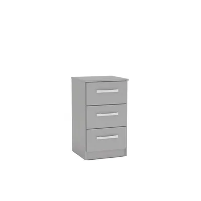 Teddy Beau Birlea Lynx 3 Drawer Bedside Cabinet in Grey