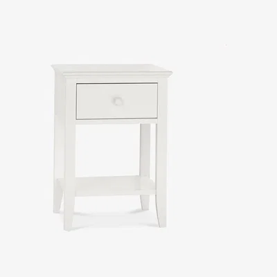 Teddy Beau Bentley Ashby 1 Drawer White Bedside Cabinet