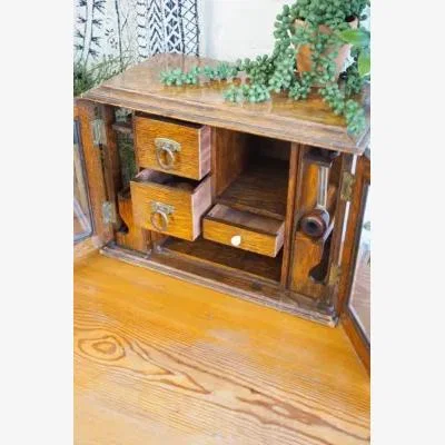 Urban Outfitters Urban Renewal Vintage Oak Smokers Cabinet - Neutral 30cm x 41cm x 23cm at Urban Outfitters