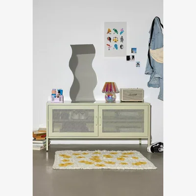 Urban Outfitters Mikaela Green Media Console - Green L: 118.1cm x W: 39.1cm x H: 55.1cm at Urban Outfitters