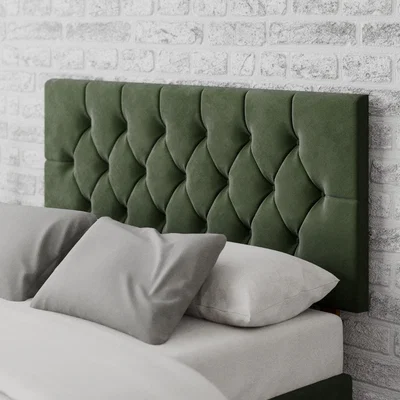 Dunelm Olivier Plush Velvet Headboard Forest (Green)