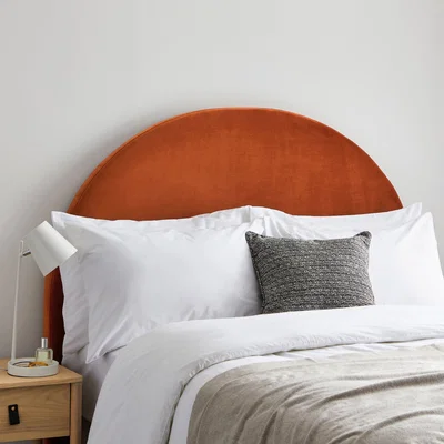 Dunelm Walter Velvet Headboard Butterscotch (Orange)